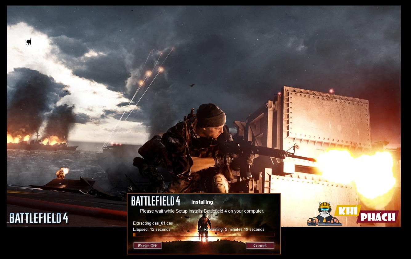 Quá trình cài đặt Battlefield 4 đang diễn ra