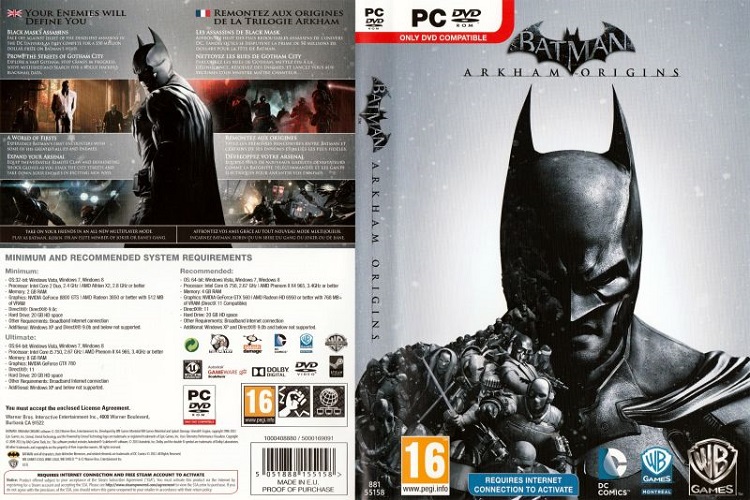 Cấu hình để chiến Batman Arkham Origins full cho PC