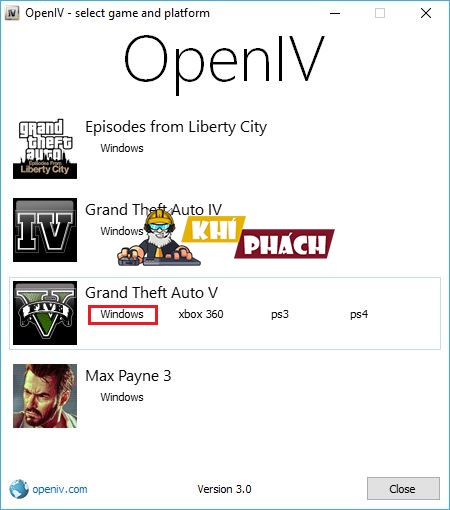 Chạy phần mềm OpenIV để tiến hành Fix lỗi bàn phím GTA 5