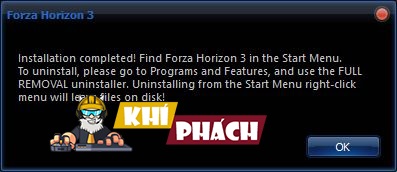 Ok thôi! Làm một vài bước nữa là có thể chiến game Forza Horizon 3 rồi!!