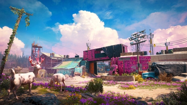 Một quang cảnh đầy màu sắc trong game Far Cry New Dawn